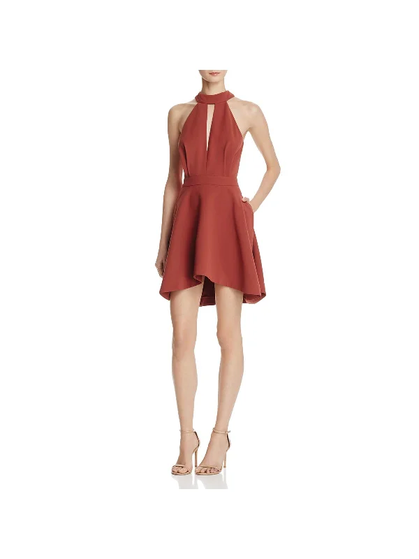 Witness Womens Halter Mini Cocktail Dress