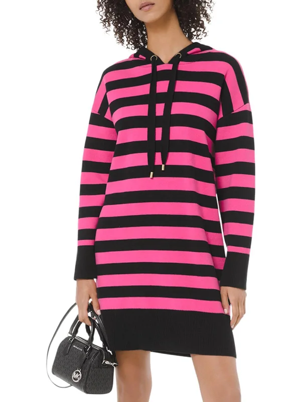 Womens Striped Short Sweaterdress