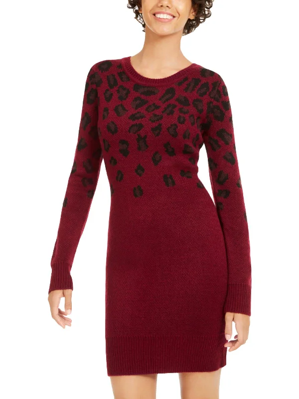 Womens Cheetah Short Sweaterdress