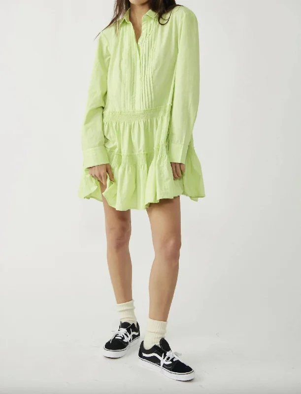 Billie Mini Dress In Lime Glo