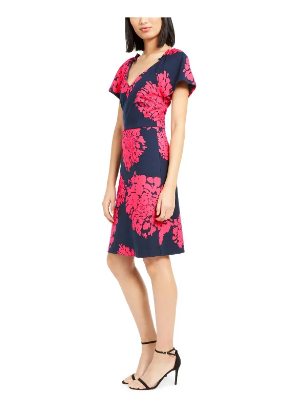 Beckell Womens Floral Short Sheath Dress