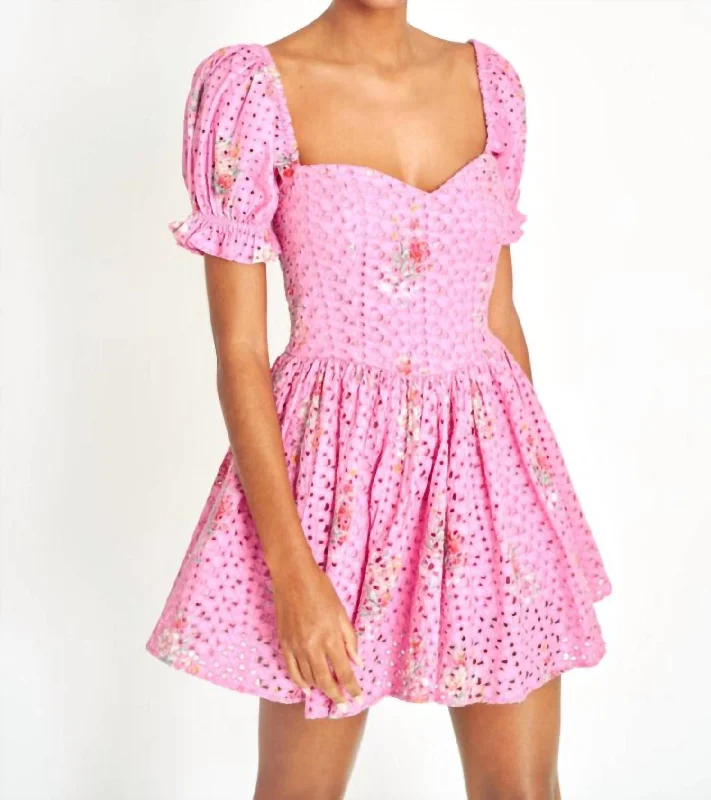 Altima Mini Dress In Pink Parade