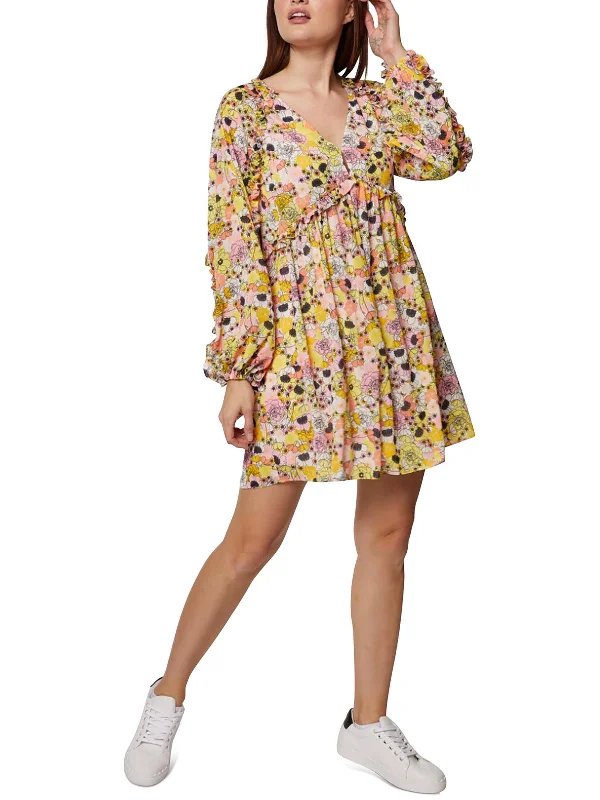 Womens Floral Short Mini Dress