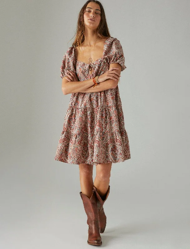 Lucky Brand Womens Printed Mini Dress