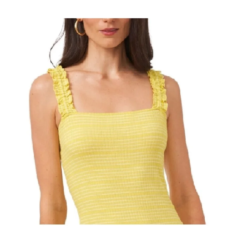 1.State Women's Ruffle Strap Dress Yellow Size Medium