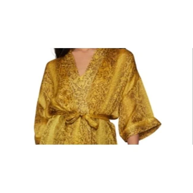 Bcbgmaxazria Women's Snake Print Wrap Kimono Yellow Size X-Small