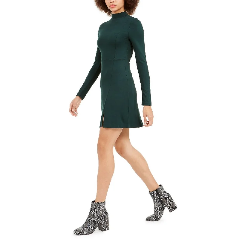 French Connection Women's Bayou A Line Mock Neck Dress Green Size 12