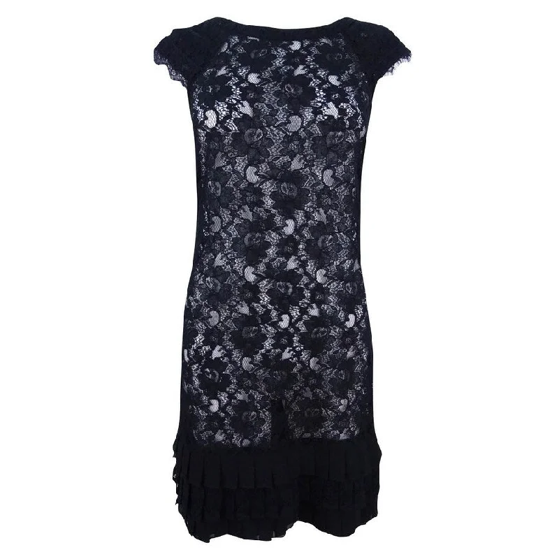 Jessica Simpson Women's Cap-Sleeve Tiered Lace Dress