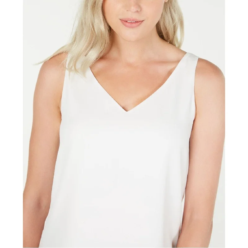 Leyden Women's Sleeveless V Neck Top White Size X-Large