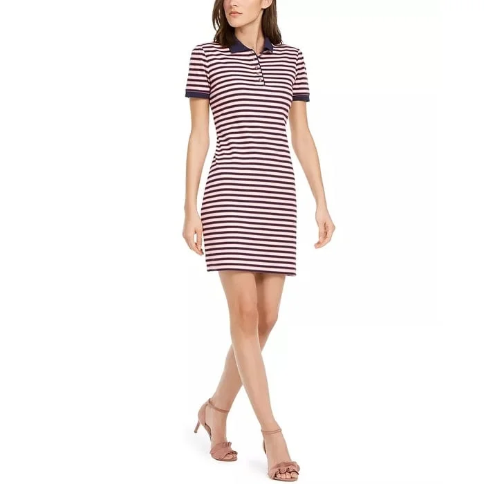 Maison Jules Women's Striped Polo Dress Pink / Blue Size XXS