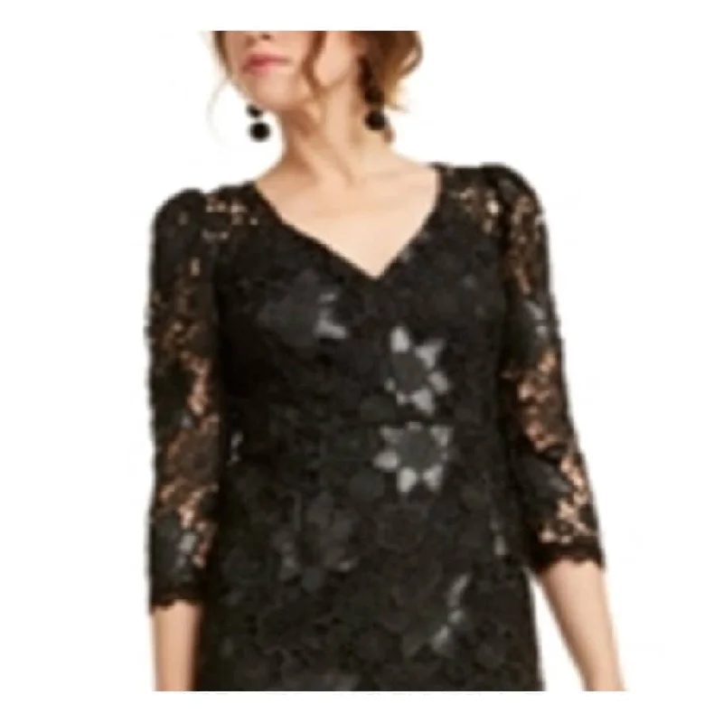 Nanette Women's Lepore Floral Lace Dress Black Size 10