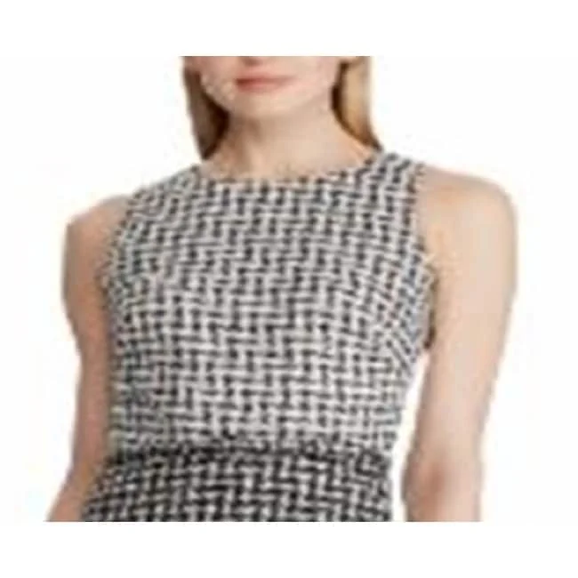 Ralph Lauren Women's Basket Weave Jacquard Sleeveless Dress Black Size 0