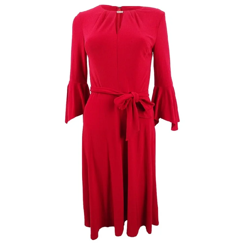 Ralph Lauren Womens Chickory Bell Sleeve Drop Waist Dress