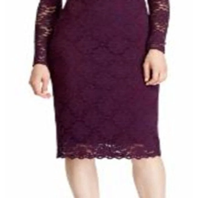 Ralph Lauren Women's Floral Lace Stretch Dress Purple Size 2