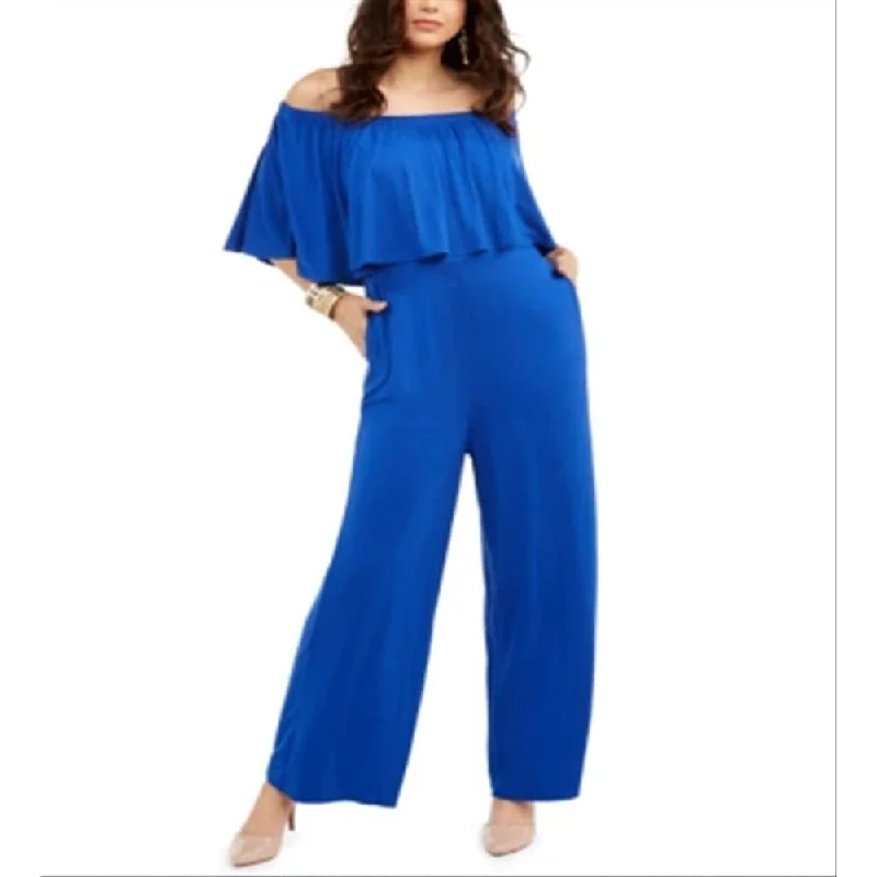 Thalia Sodi Women's Triple Threat Jumpsuit Blue Size Xx-Large