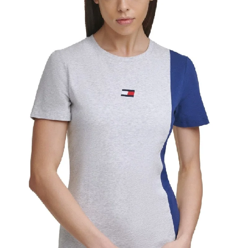 Tommy Hilfiger Women's Sport Colorblocked T-Shirt Dress Gray Size X-Small