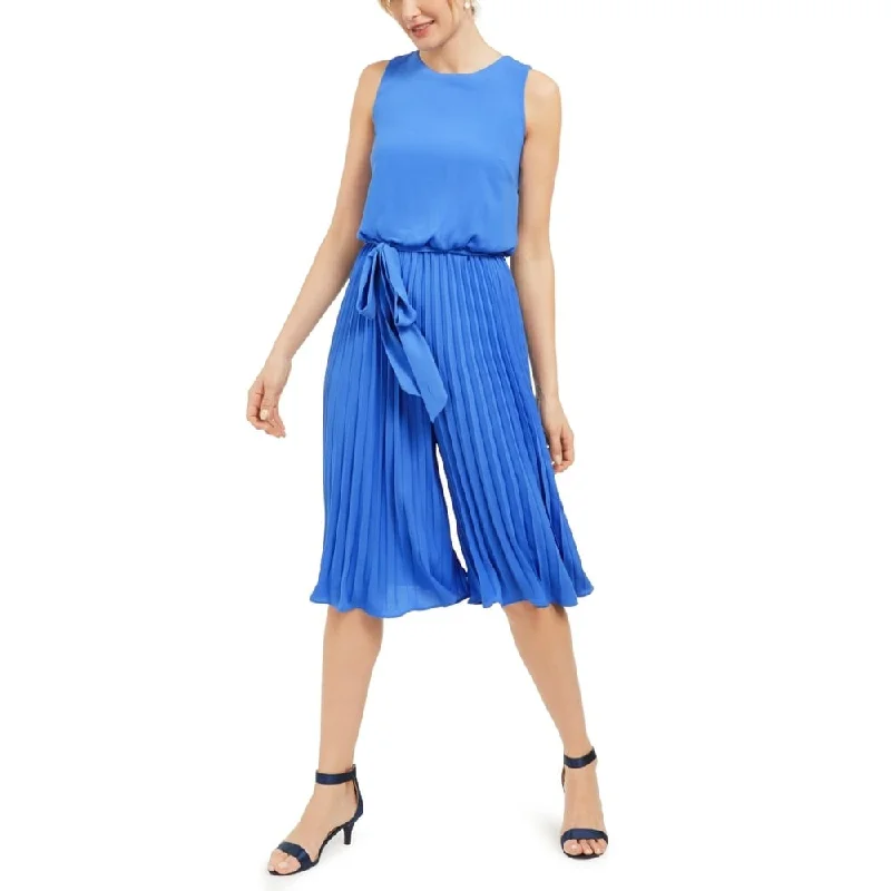 Vince Camuto Women's Pleated Cropped Jumpsuit Blue Size 12