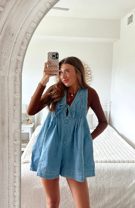 DENIM GIRL ROMPER - LIGHT WASH