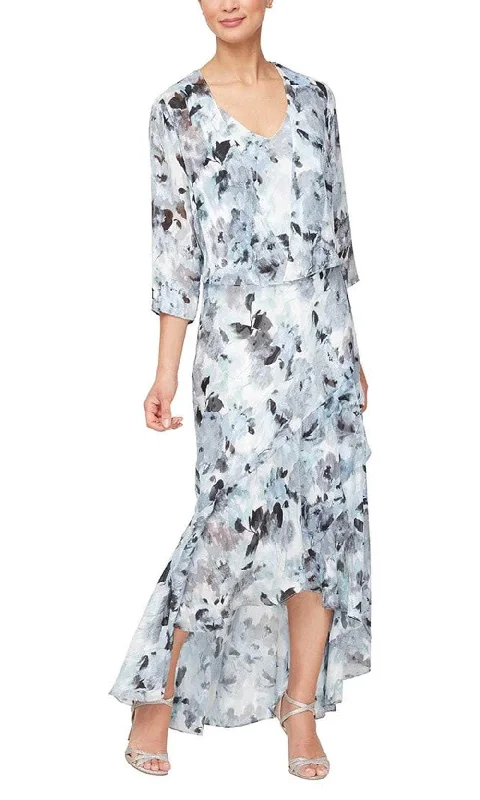 Alex Evenings 8175936 - Floral Chiffon Dress with Jacket