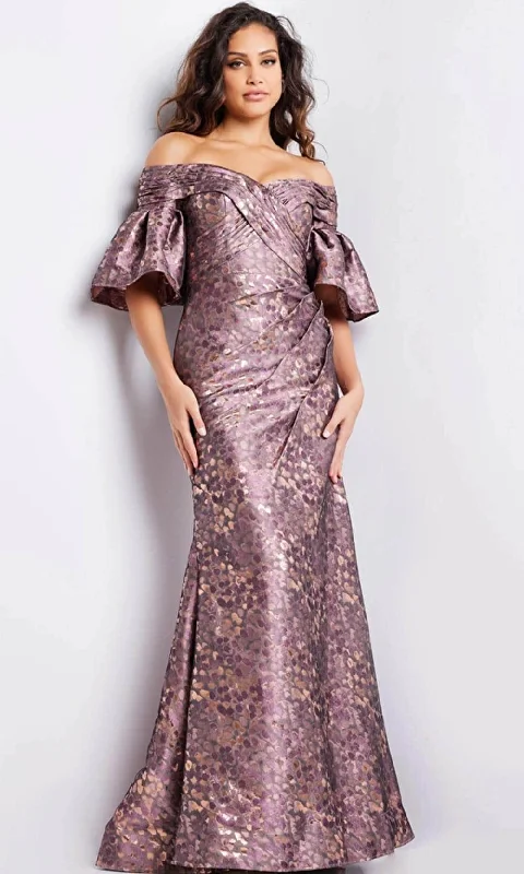 Jovani 26258 - Bell Sleeve Ruched Evening Gown