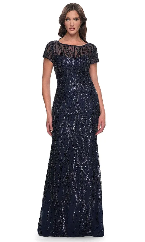 La Femme 31005 - Illusion Neck Sequin Embellished Evening Dress