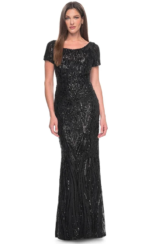 La Femme 31852 - Scoop Neck Sequin Evening Dress