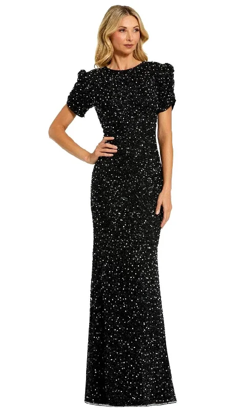 Mac Duggal 24003 - Sequin Short Sleeve Evening Dress