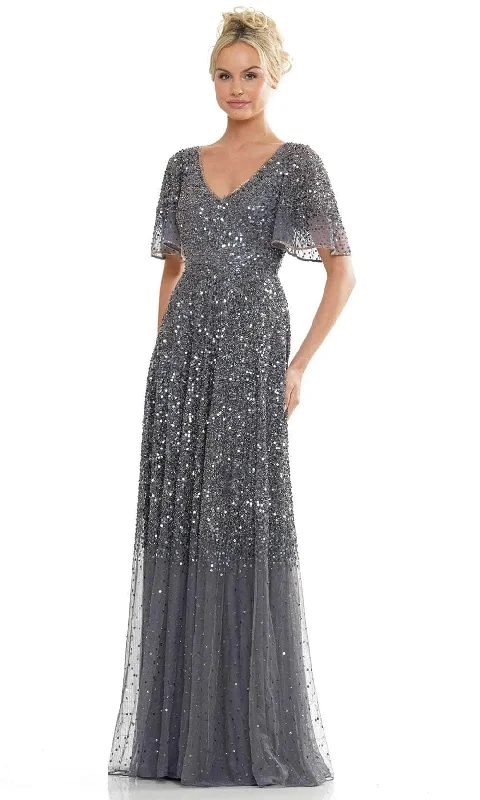 Marsoni by Colors MV1259 - Flutter Sleeve Sequin Evening Dress