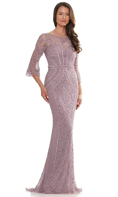 Marsoni by Colors MV1263 - Quarter Sleeve Beaded Evening Dress